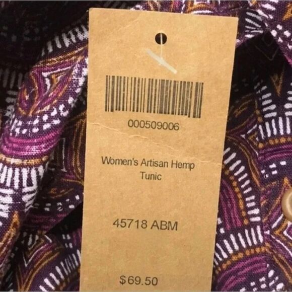 Duluth Trading Purple Patterned Artisan Hemp Long Sleeve Tunic - Picture 16 of 16